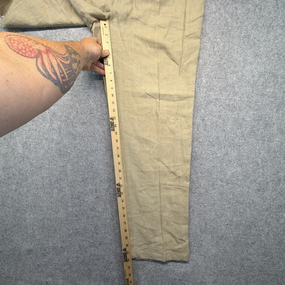 Vintage Polo Ralph Lauren Pants Mens 36x32 (Fits 35x32) Linen Double Pleated